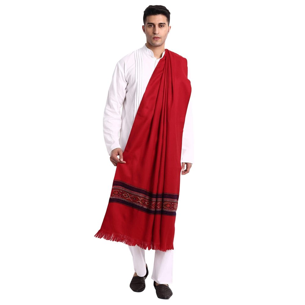 9184 Oversized Indian Prayer Kullu Shawl Wrap Blanket in Meditation Yoga